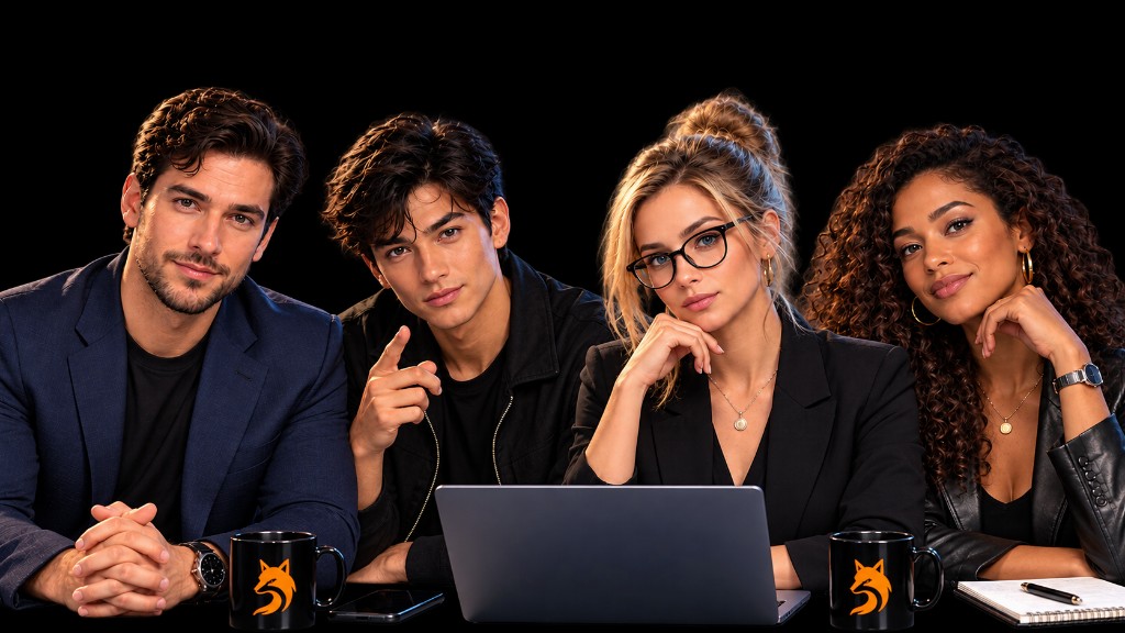 BudFox desk — Bud, Kai, Mia, and Zoe
